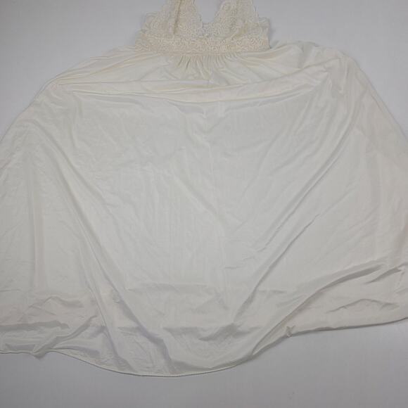 Shadowline Nightgown Womens Medium Ivory Lace Bodice Long Maxi Sleepwear V-Neck - Picture 10 of 16